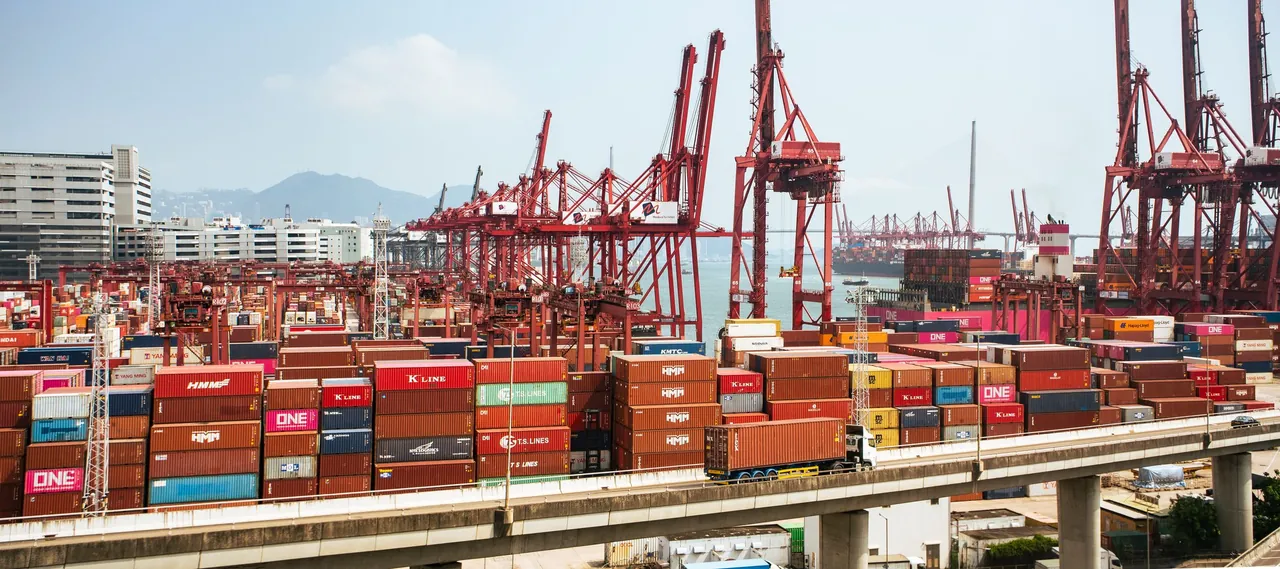 Container terminal used as international shipping context