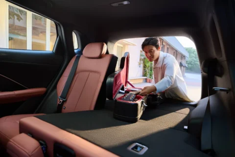 Fourth-generation Changan CS55 PLUS cargo area with folded rear seats